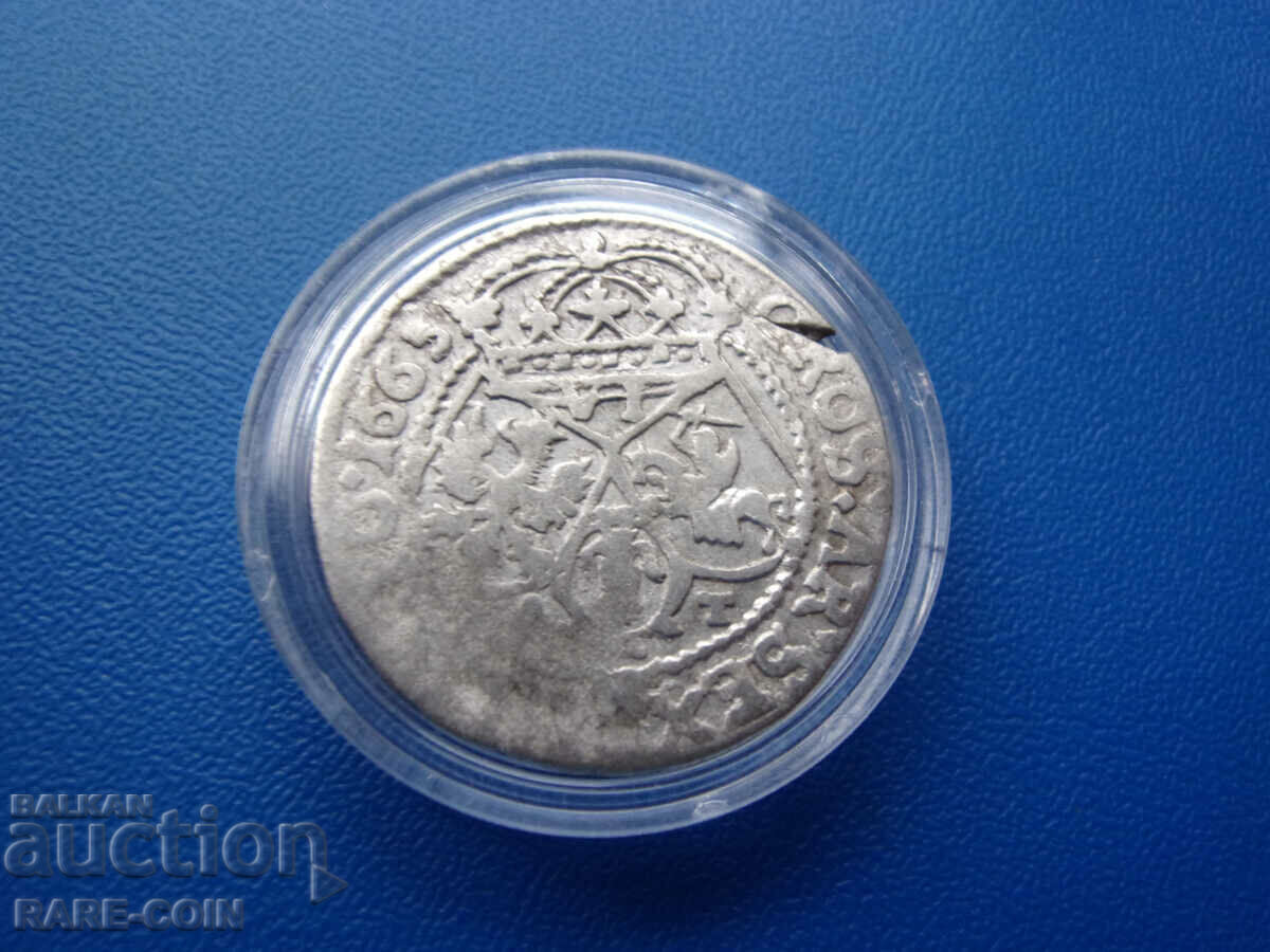 RS(44) Polonia-Lituania-Ioan al II-lea Casimir-6 groshis 1665-argint-rar cu preț € 33.23 | 64.99 BGN