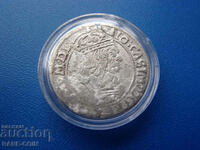 RS(44) Poland-Lithuania-John II Casimir-6 groshis 1665-silver-rare