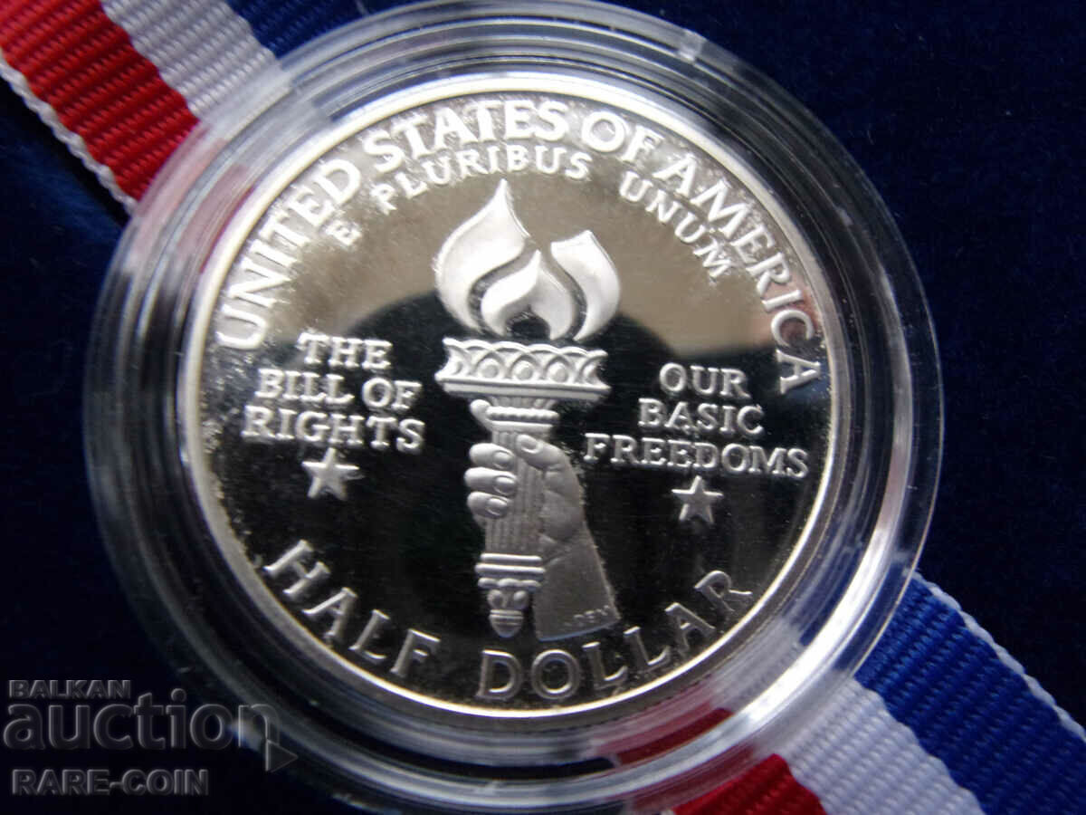 Licitație RS(44) SUA- 1/2 dolar 1993-Mat-Lucius-Silver-Rare.BZC