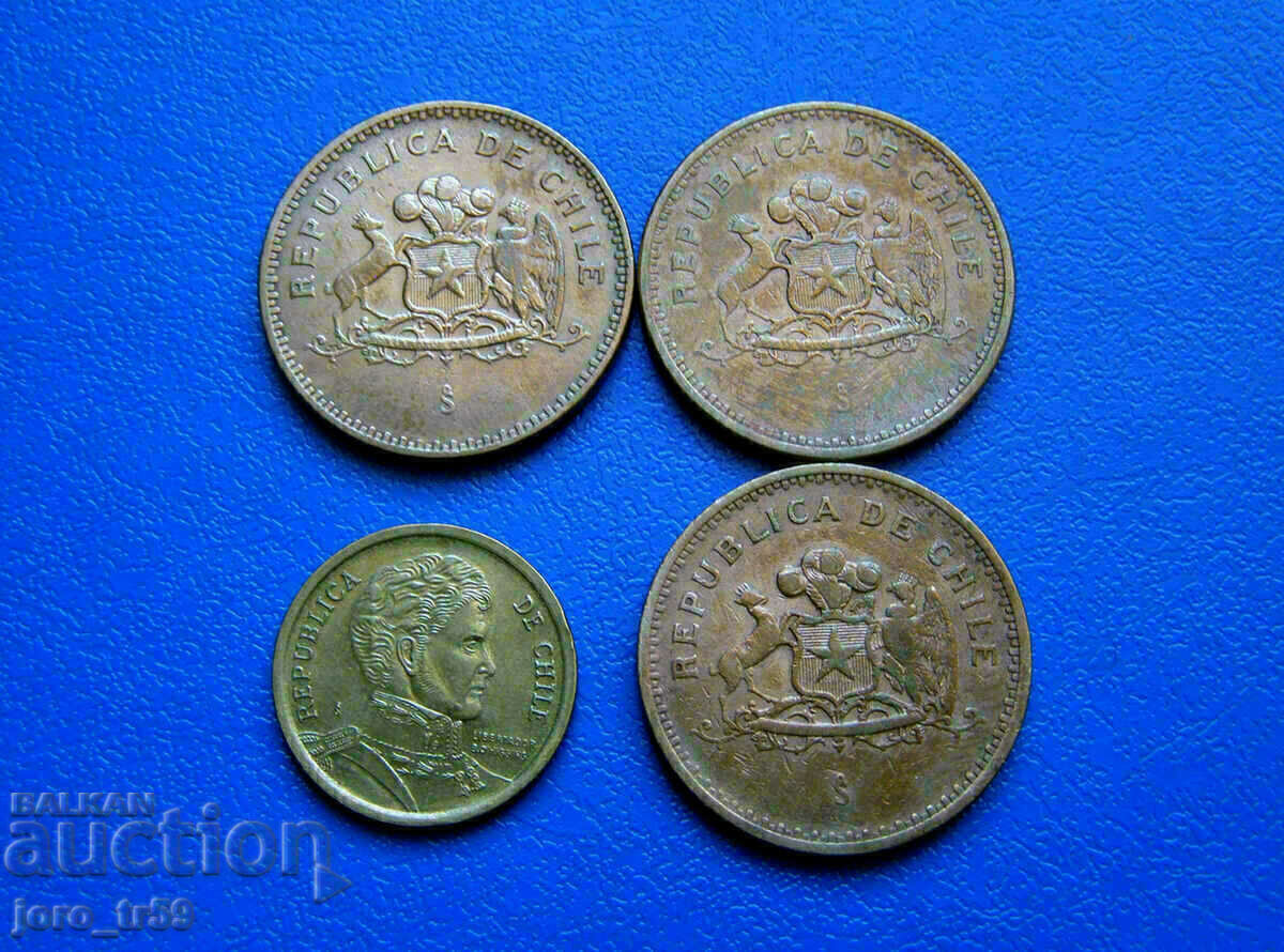 Chile - 10 and 100 pesos 1987, 1989, 1993 and 2012 with price 4.00 BGN | € 2.05 Chile - 10 and 100 pesos 1987, 1989, 1993 and 2012 with price 4.00 BGN | € 2.05