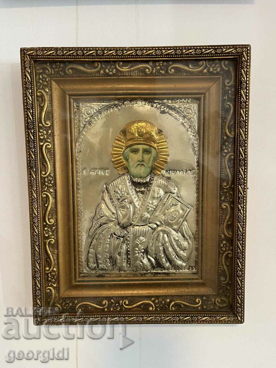 Old Greek icon - St. Nicholas #2698