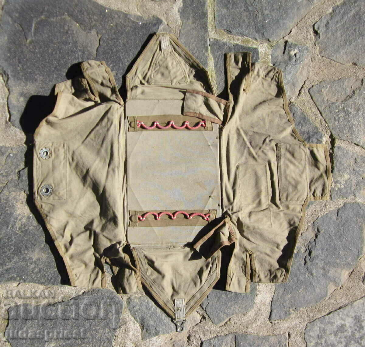 old Bulgarian parachute backpack of a parachutist parachute major old Bulgarian parachute backpack of a parachutist parachute major
