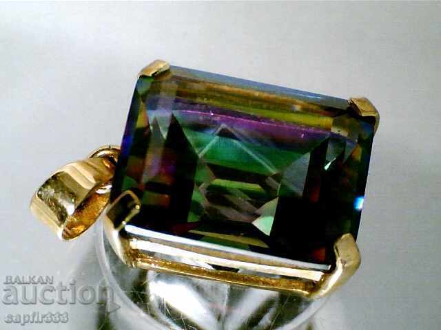 Auction GOLD MEDALLION WITH MYSTIC TOPAZ Auction GOLD MEDALLION WITH MYSTIC TOPAZ