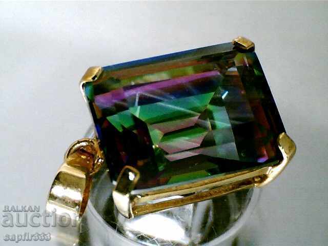 GOLD MEDALLION WITH MYSTIC TOPAZ - 5 GOLD MEDALLION WITH MYSTIC TOPAZ - 5