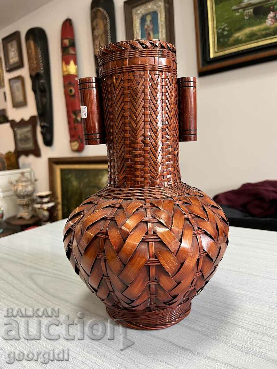 Hand-woven vase. #2710