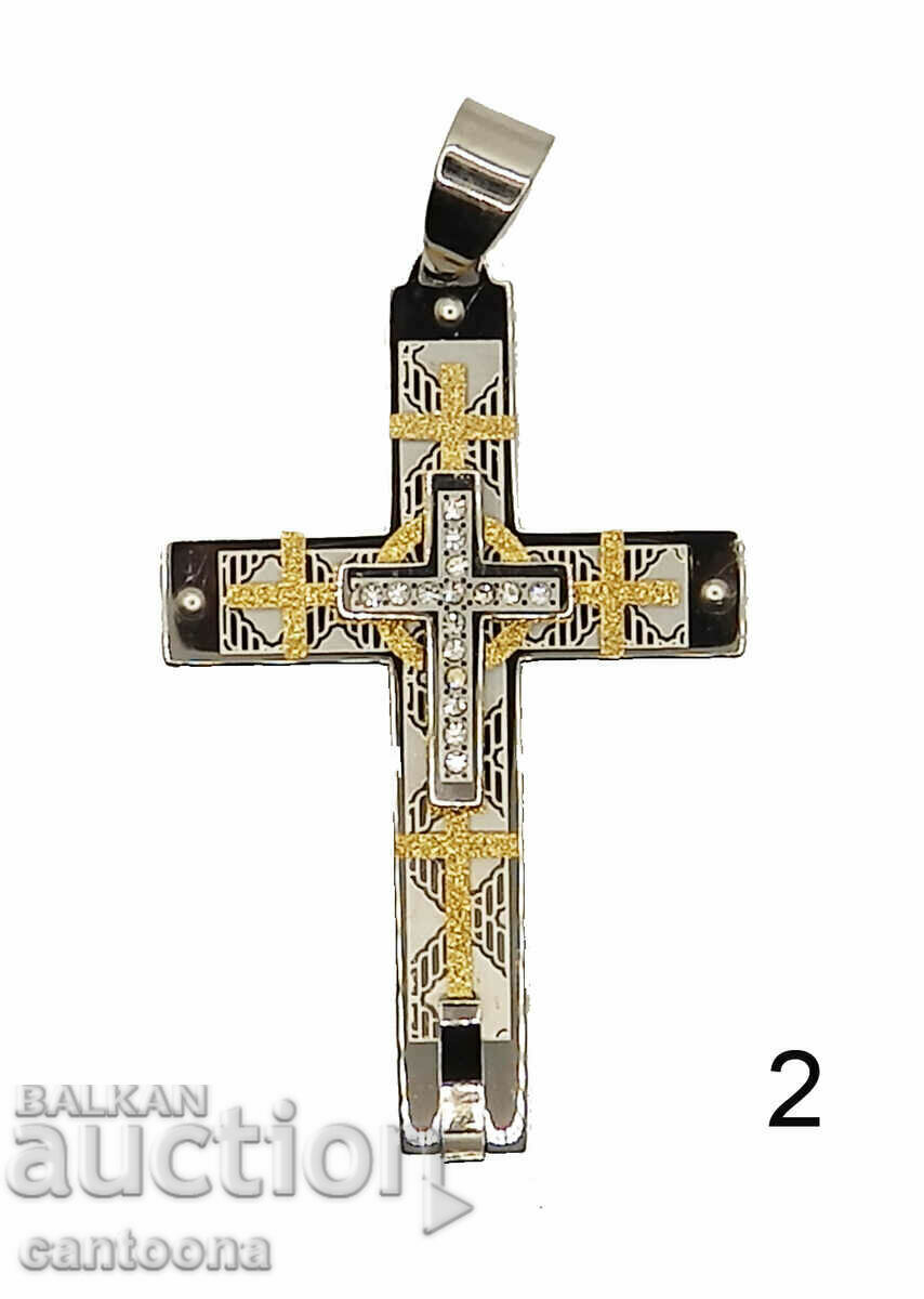 Cross made of medical steel 316L, with zirconia, different color with price 9.99 BGN | € 5.11 Cross made of medical steel 316L, with zirconia, different color with price 9.99 BGN | € 5.11