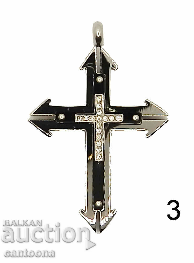 Auction Cross made of medical steel 316L, with zirconia, different color Auction Cross made of medical steel 316L, with zirconia, different color