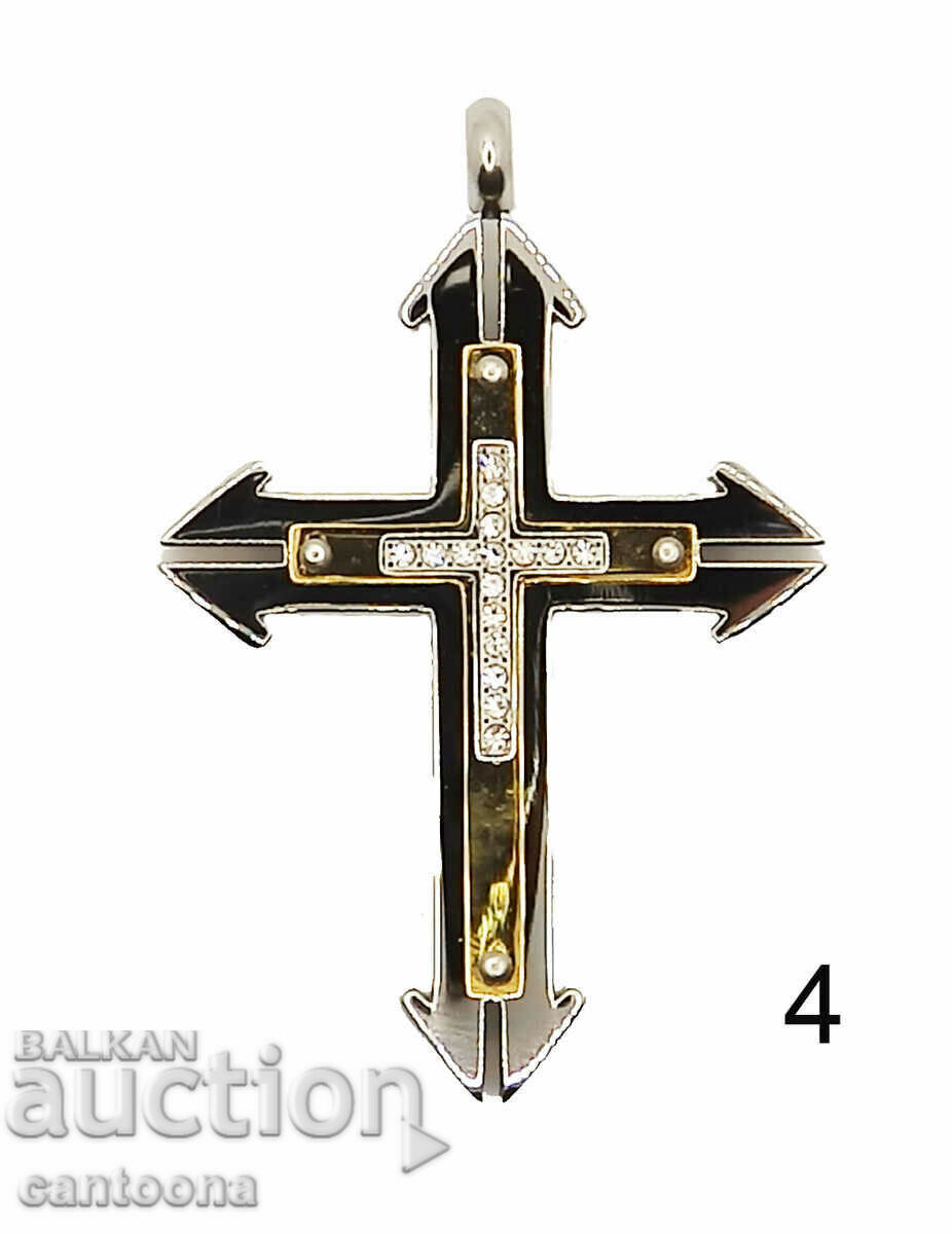 Delivery of Cross made of medical steel 316L, with zirconia, different color Delivery of Cross made of medical steel 316L, with zirconia, different color