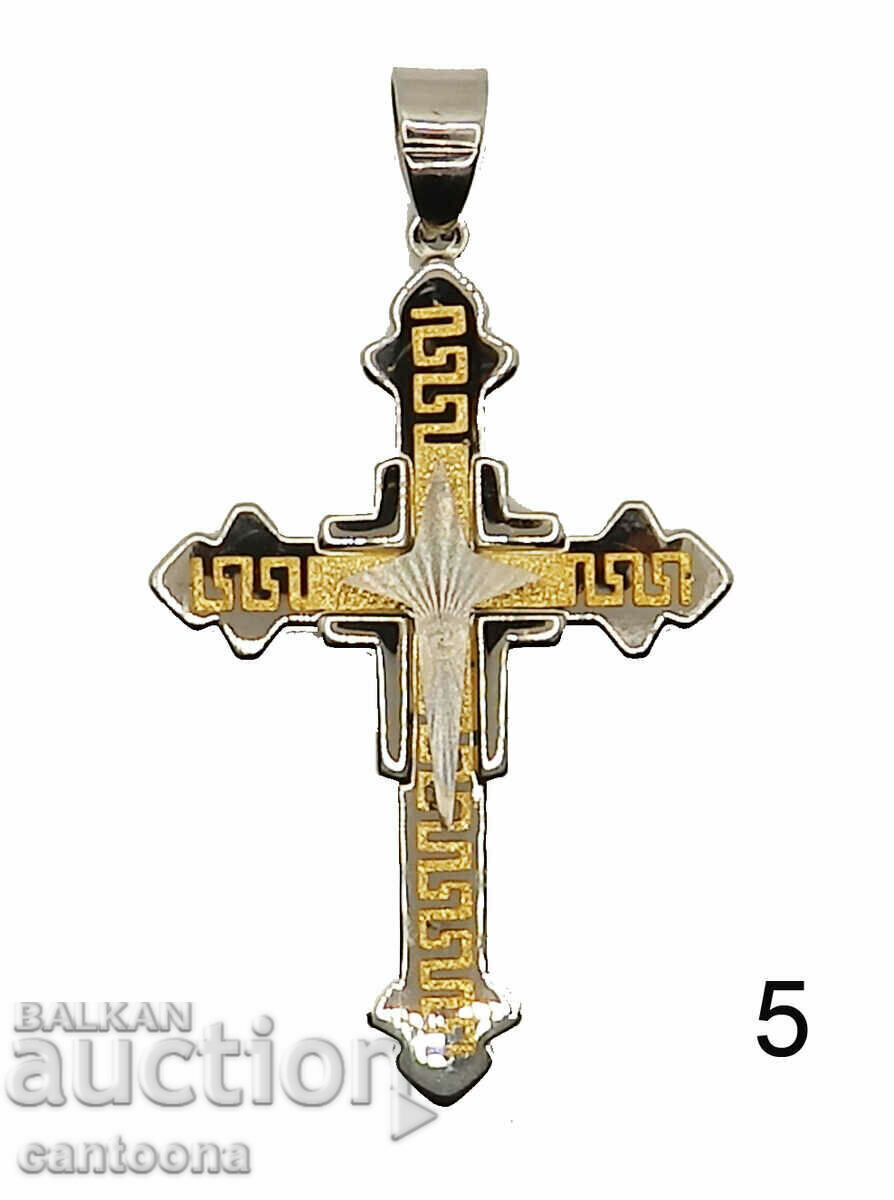 Cross made of medical steel 316L, with zirconia, different color - 5 Cross made of medical steel 316L, with zirconia, different color - 5