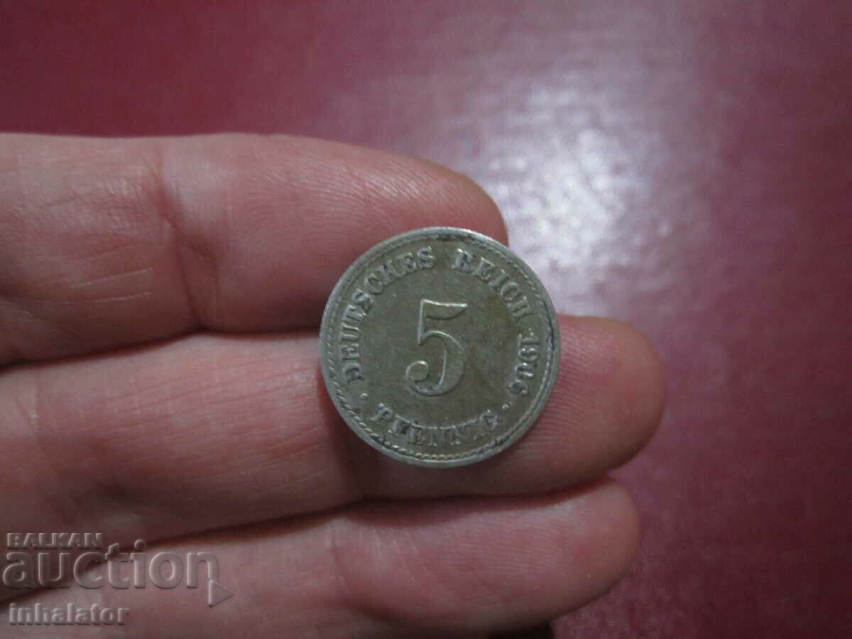1906 anul 5 pfennig litera A