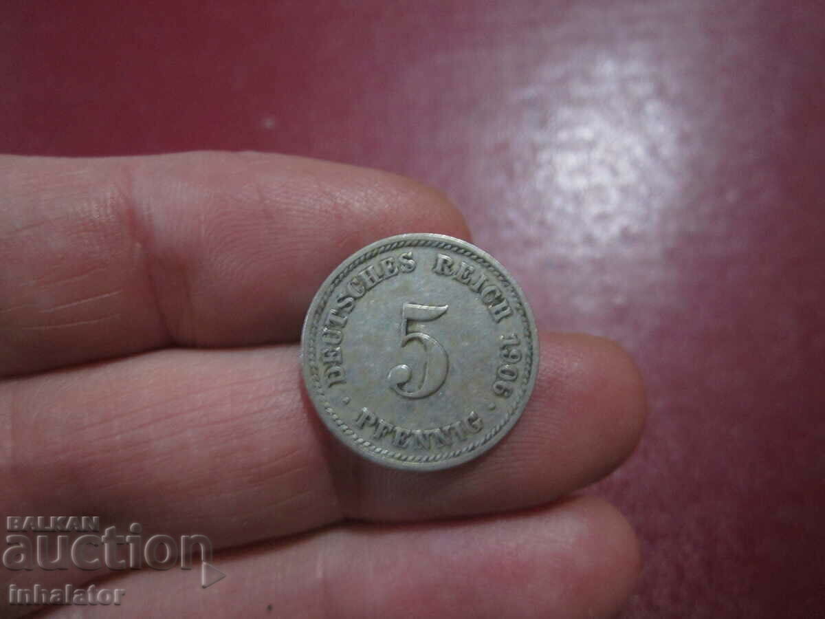 1906 5 pfennig litera D