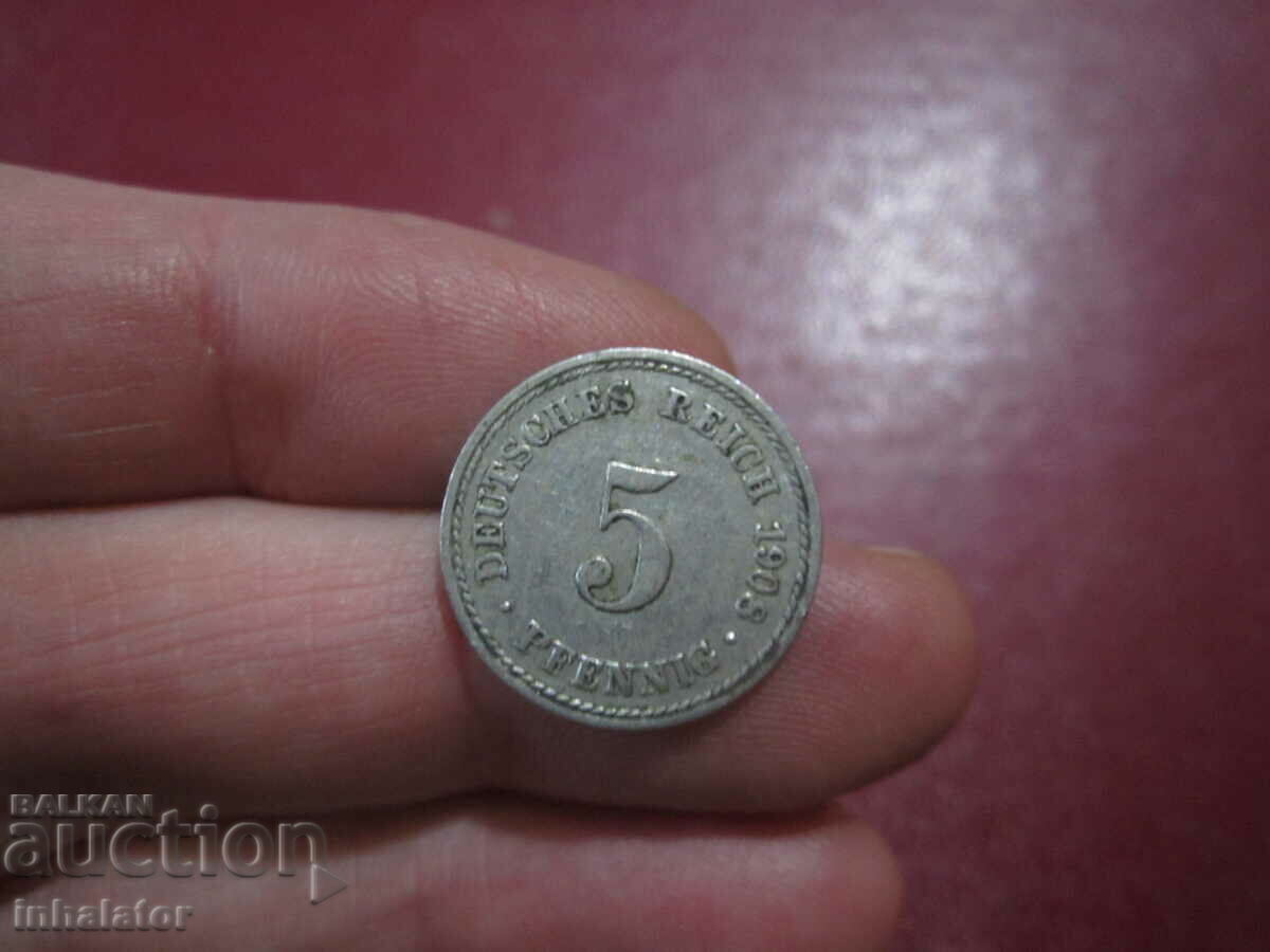 1908 5 pfennig litera A