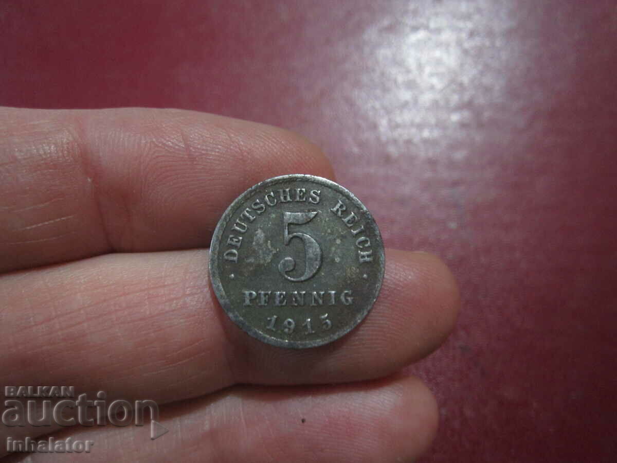 1915 anul 5 pfennig litera A - Fier