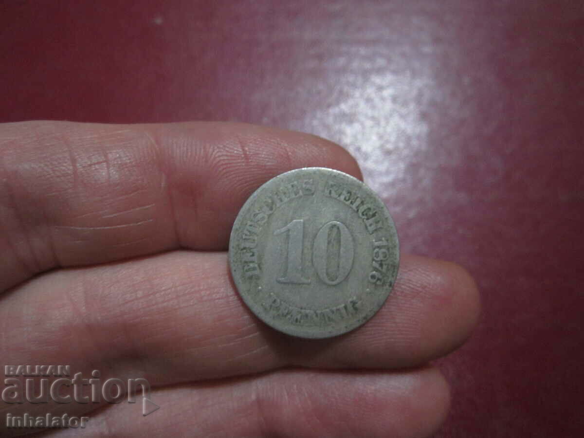 1876 anul 10 pfennig litera E