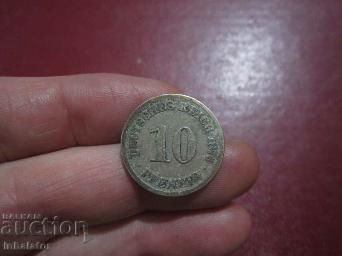 1876 10 pfennig litera B