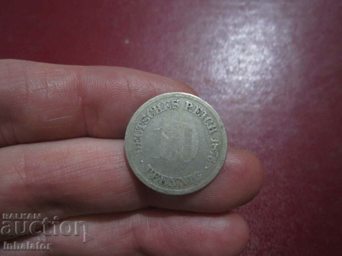 1876 10 pfennig litera D