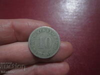 1889 10 pfennig litera F