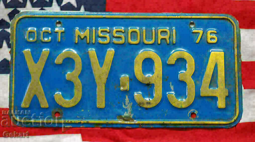 Американски регистрационен номер Табела MISSOURI 1976