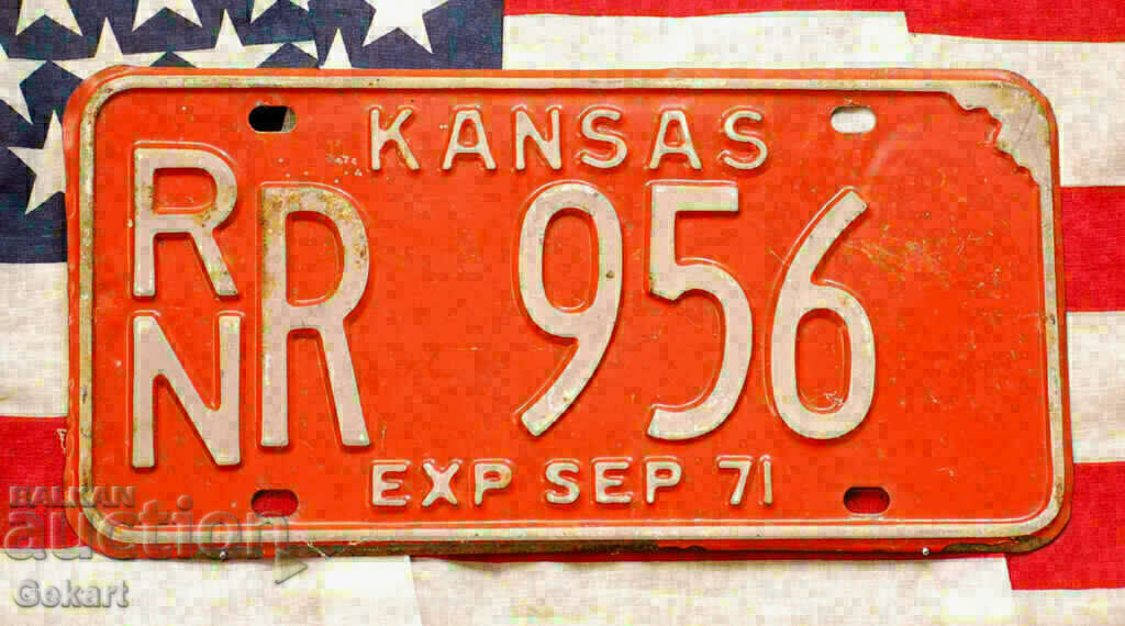 US License Plate KANSAS 1971
