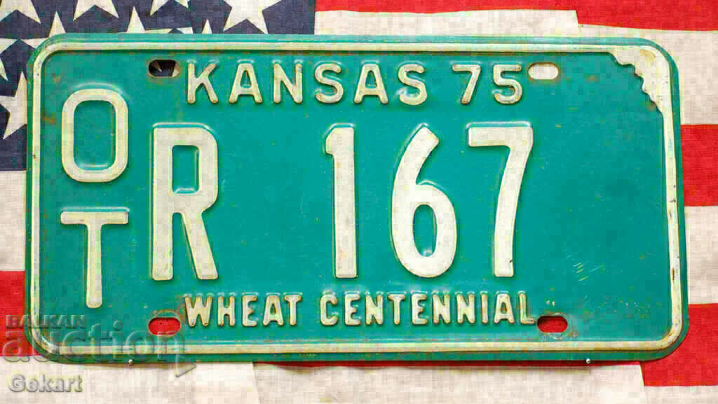 US License Plate KANSAS 1975