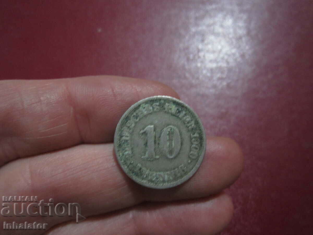1900 10 pfennig letter A