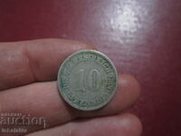 1900 10 pfennig letter F