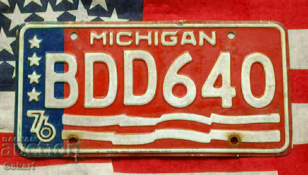US License Plate MICHIGAN 1976