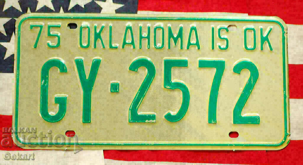 Πινακίδα ΗΠΑ OKLAHOMA 1975