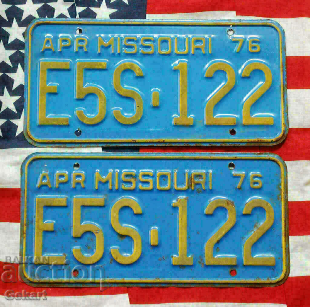 Πινακίδες ΗΠΑ MISSOURI 1976 PAIR