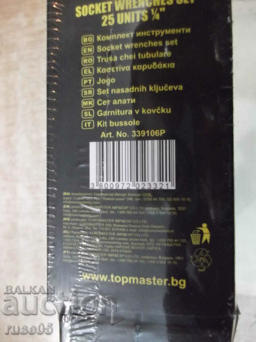 "TOPMASTER" tool set 25 pieces 1/4" TMT new - 6 "TOPMASTER" tool set 25 pieces 1/4" TMT new - 6