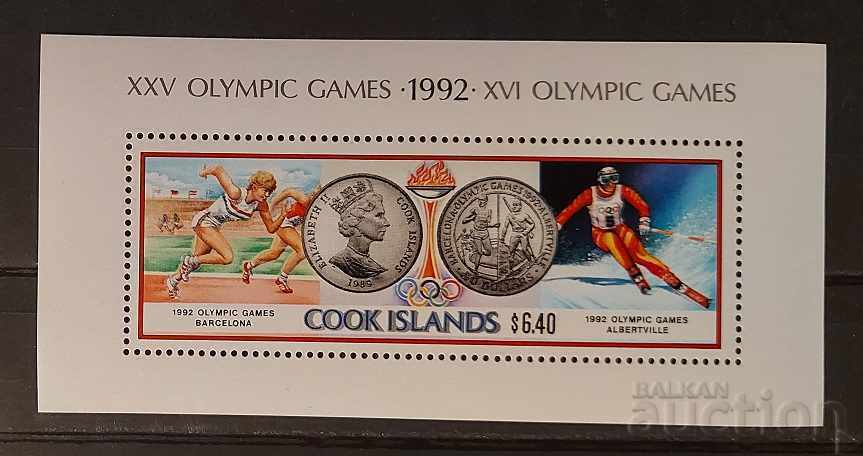 Νήσοι Κουκ 1991 Ολυμπιακοί Αγώνες '92 Block 15 € MNH