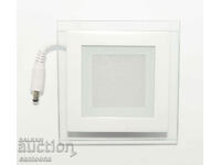 LED панел за вграждане - квадрат, 6W бяла светлина , драйвер