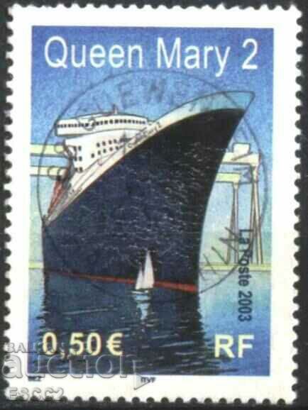 Stamped mark Ship Queen Mary 2 2003 from France