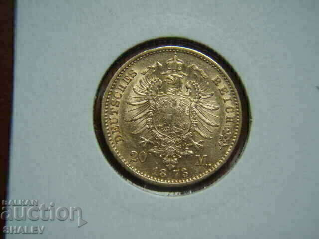 Livrarea 20 Marci 1873 E Saxonia (Germania) Saxonia - XF/AU (aur)