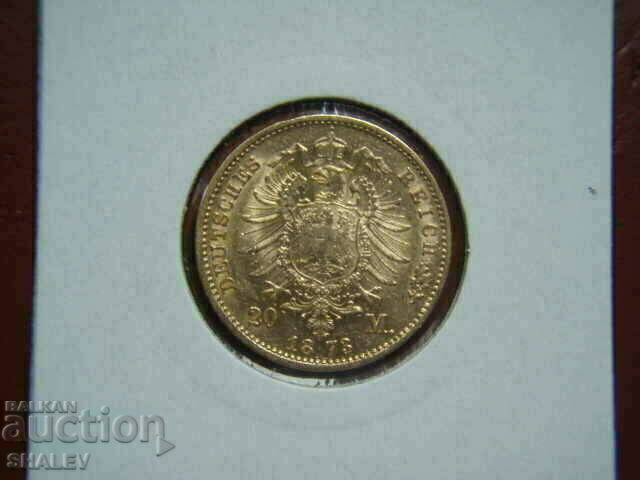 20 Marci 1873 E Saxonia (Germania) Saxonia - XF/AU (aur)