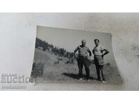 Photo Two men on a meadow