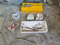 Old dental prostheses and instruments