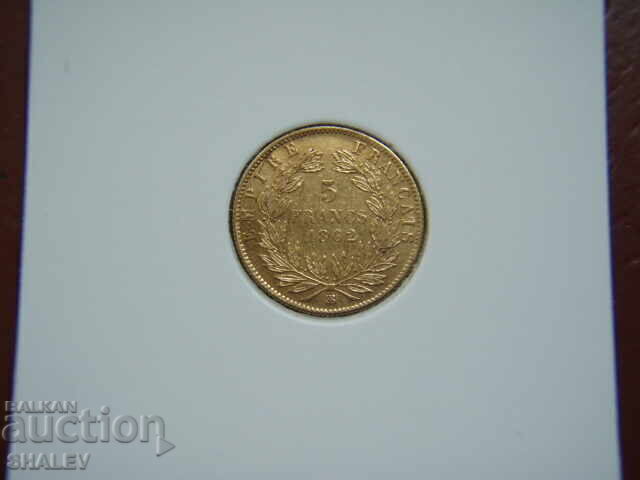 Delivery of 5 Francs 1862 BB France (5 Francs France) - XF/AU (gold)