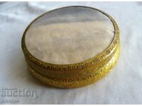 Old gold plated Japanese jewelry with white shark skin