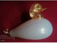 Bird, duck - Murano glass with gold inclusions.