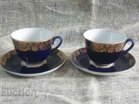 Double set of Russian porcelain cups and saucers-LFZ