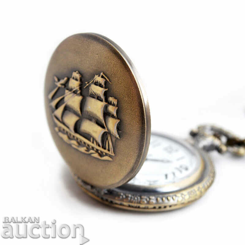 New Pocket watch with ship sails masts sails ocean sailor - 5