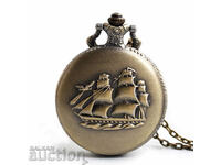 Νέο ρολόι τσέπης με ιστούς πανιών πλοίου sails ocean sailor