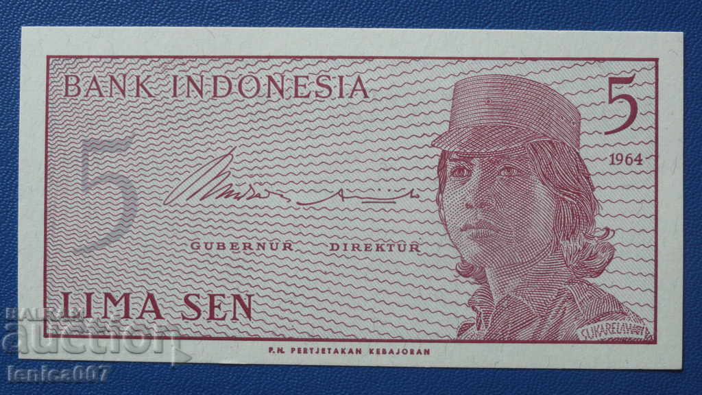 Indonesia 1964 - 5 Sen UNC Indonesia 1964 - 5 Sen UNC