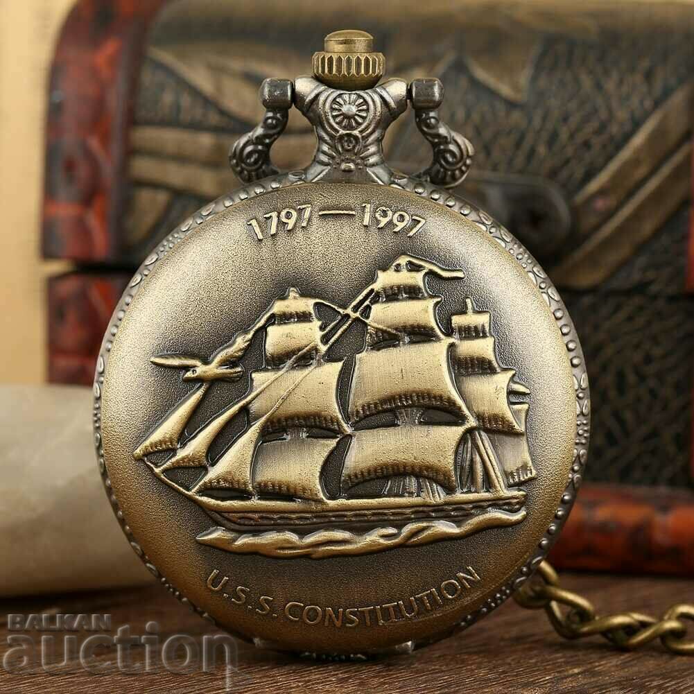 Νέο ρολόι τσέπης με πανιά πλοίου 1797 ιστιοί πανιά ωκεανού με τιμή 18.00 BGN | € 9.20
