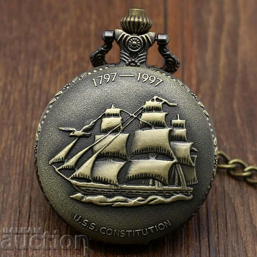 New pocket watch with ship sails 1797 masts sails ocean
