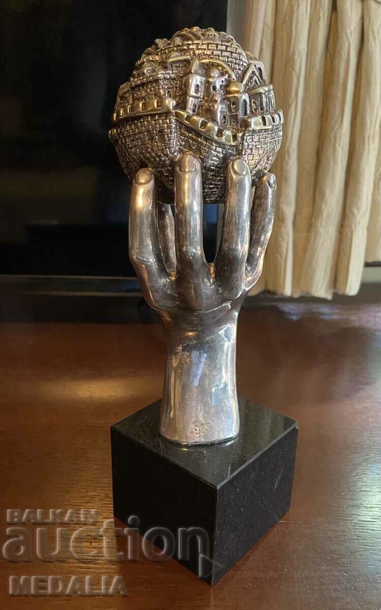 Auction  Silver Jewish plastic-marked 925-with pedestal