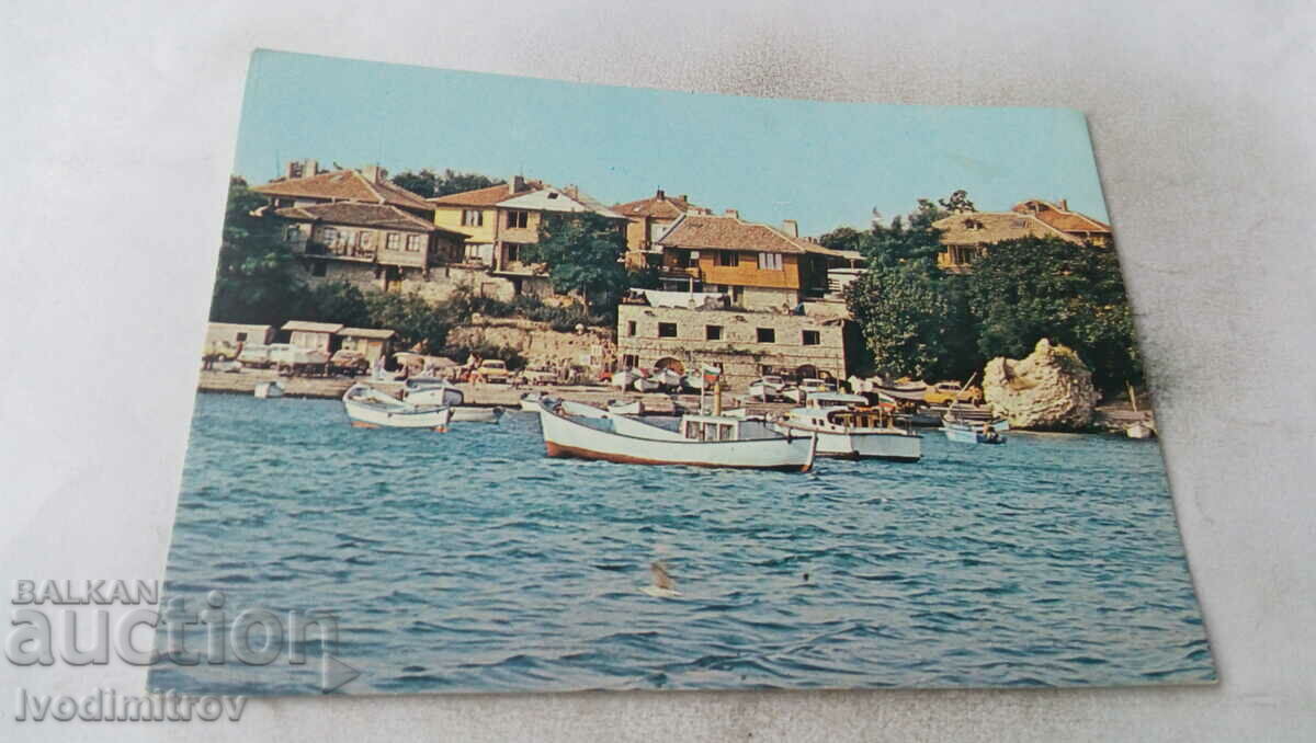 Пощенска картичка Несебър Рибарският кей 1981