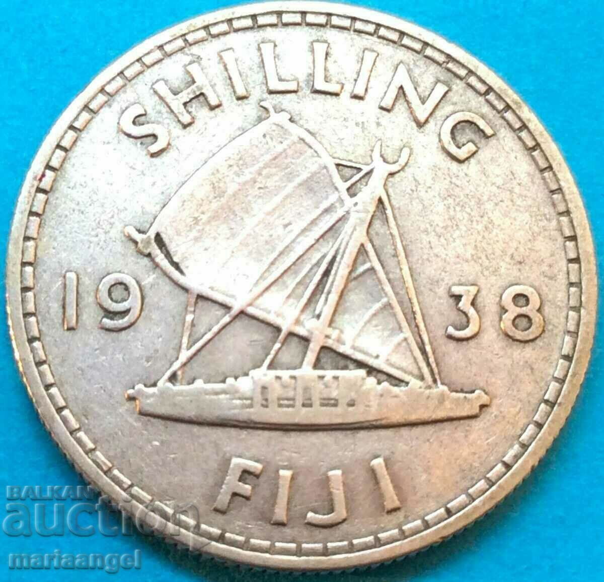Fiji 1 șiling 1939 argint