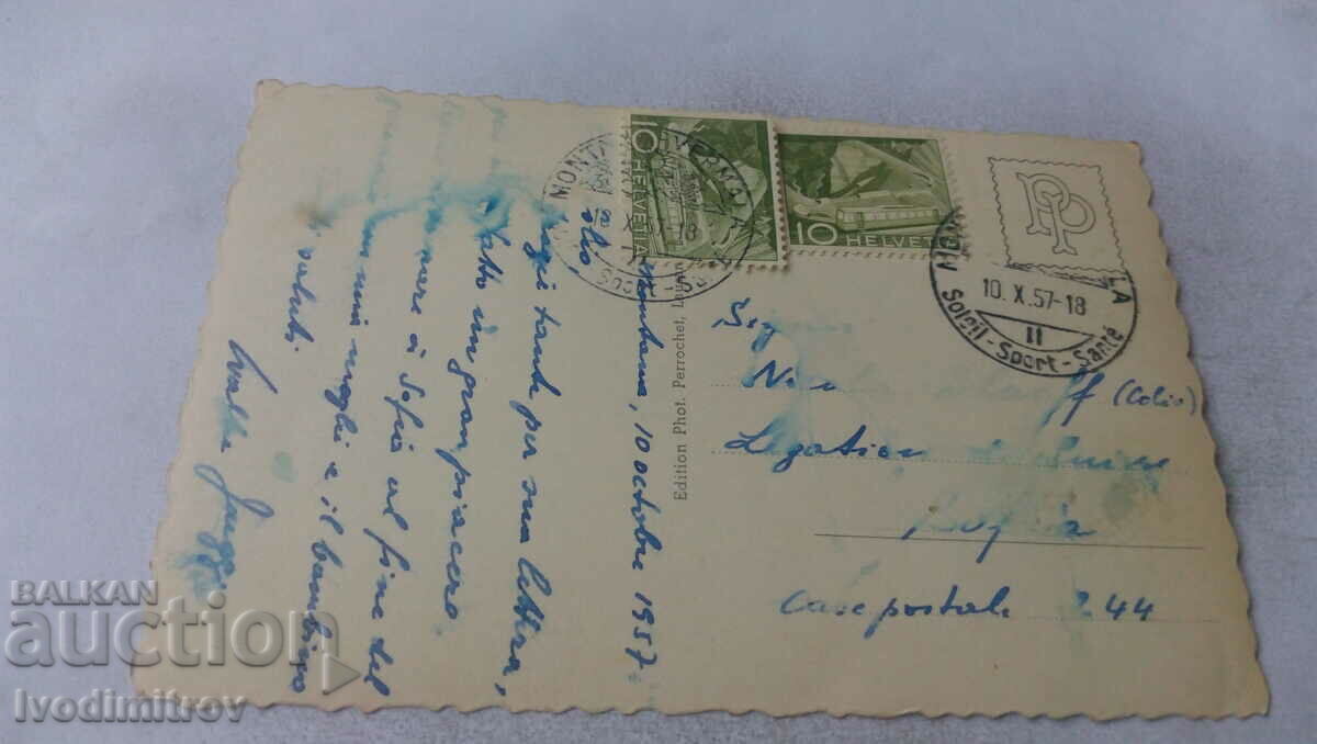 Montana et Vallee d'Annivers 1957 postcard with price 1.45 BGN | € 0.74 Montana et Vallee d'Annivers 1957 postcard with price 1.45 BGN | € 0.74